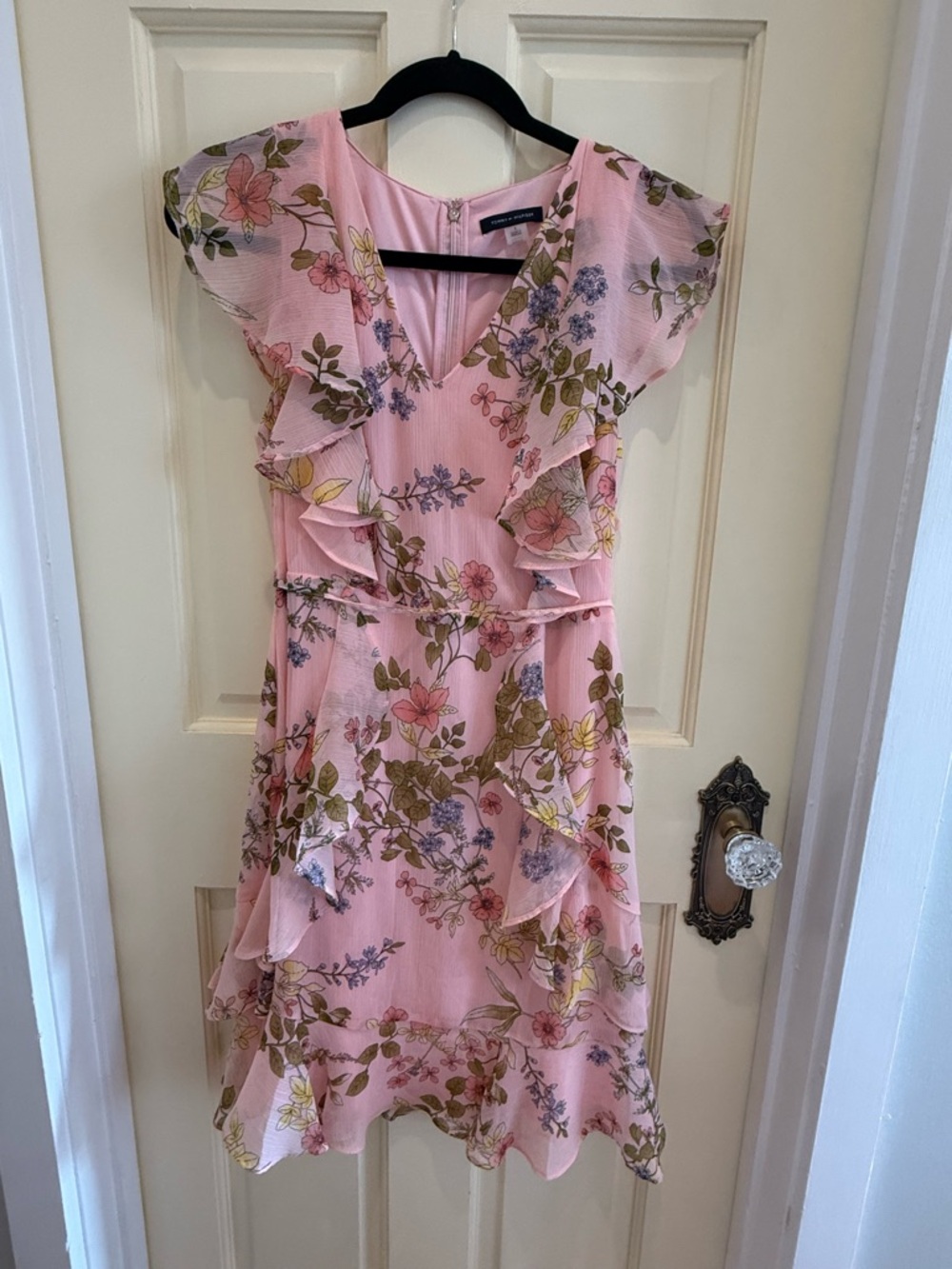 Tommy Hilfiger Pink Floral Ruffle Dress